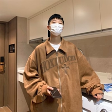 春季新款重磅美式麂皮绒刺绣夹克外套夹克W177P75，男装夹克，星座1116-2