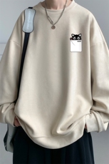 麂皮绒卫衣男大码重磅长袖t恤男JW81397-P35，男装卫衣，电商A040