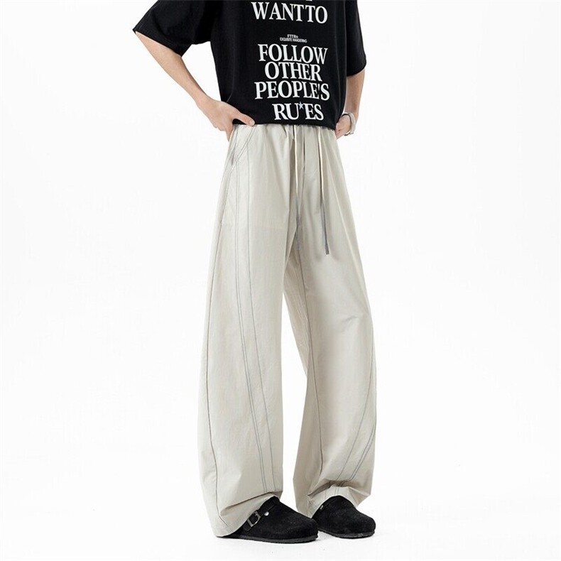 凉感休闲裤男夏季薄款宽松潮牌直筒垂感裤美式运动裤Z8707-P45,女装休闲裤,星座610（原A335）