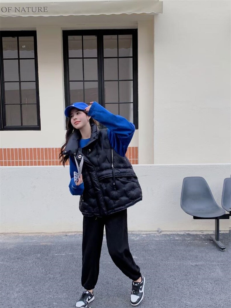 羽绒马甲女2022秋冬新款加厚保暖连帽马夹外穿坎肩，女装马甲，川哲