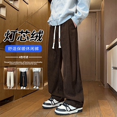 现货重磅灯芯绒300g美式潮流男大码休闲弯刀裤K24081-特P30控58，男装休闲裤，电商A001-1
