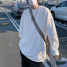2026春装肌理感男士长袖T恤潮流男袖子纽扣设计W56681/特P35白6，男装T恤，电商A094