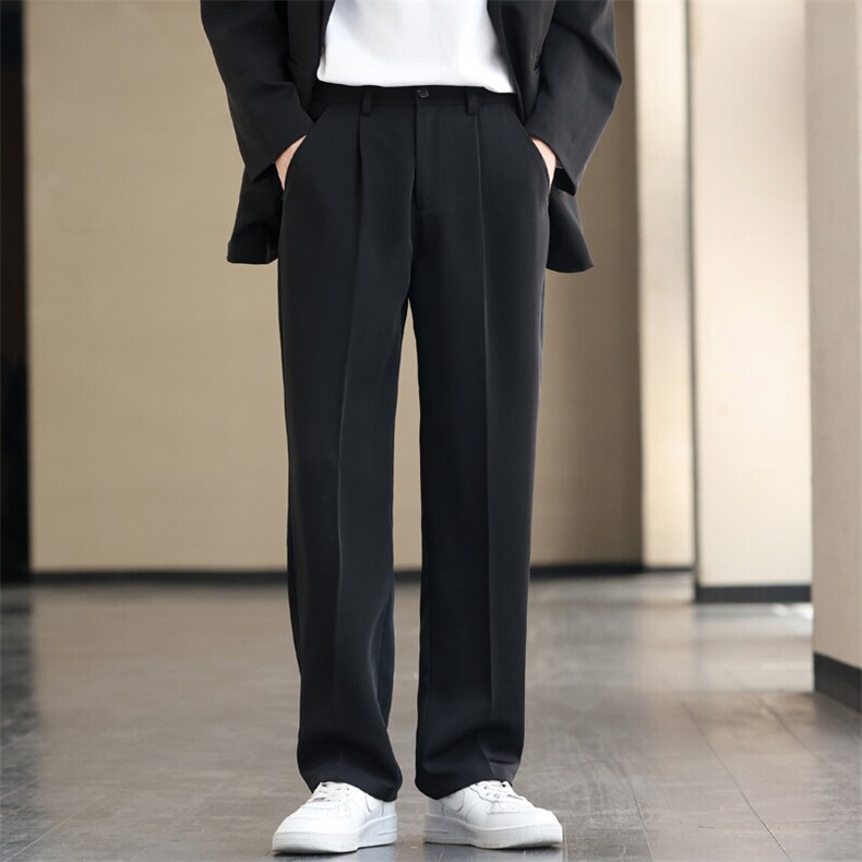 春夏冰丝薄款男士时尚修身休闲百搭直筒小西裤XZ310B-3-K8871-P40图片