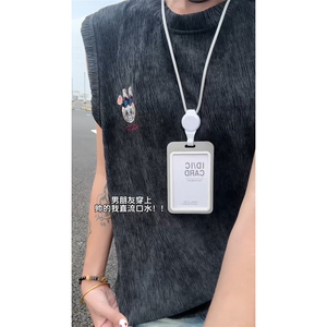 XZ809A/SSS14/P35/控48   扎染冰丝绣花labubu背心T恤图片