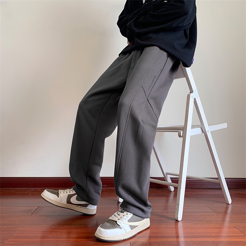 美式潮流休闲裤男港风宽松直筒拖地裤束脚裤卫裤KP631P55,男装休闲裤,星座1204-3