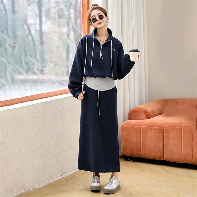 欧货休闲运动卫衣套装裙女2025春季新款超火小个子时尚百搭两件套,女装套装/套裙,依如秀(原杭风阁)