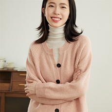 2025春秋新款羊绒衫女100纯羊绒开衫简约纯色山羊绒针织打底上衣，女装羊绒衫，万品羊绒