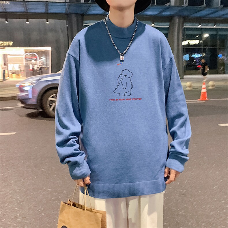M18140-P45 加绒款-P65半高领毛衣男士大码针织衫男毛线衣男图片