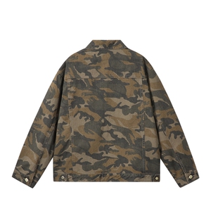 水洗牛仔外套男款春季美式痞帅上衣服宽松休闲工装夹克JK1318-P80图片