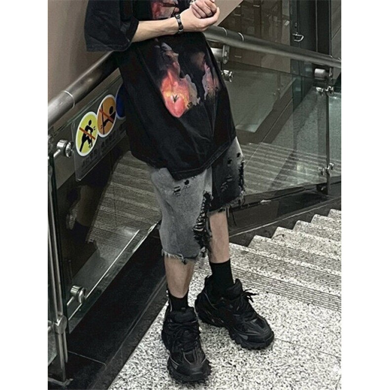 破洞乞丐牛仔短裤男款夏季美式七分裤休闲牛仔裤D11,男装牛仔裤,星座1116A（原606A-3）