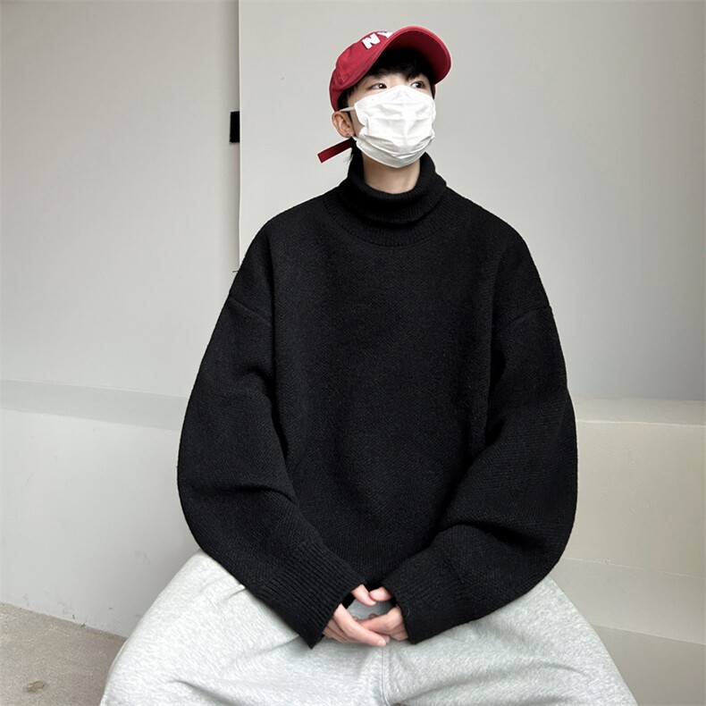 高质量！秋冬季高领毛衣男士加绒加厚翻领针织衫男毛衣FL00-P42,男装针织衫/毛衣,电商B367