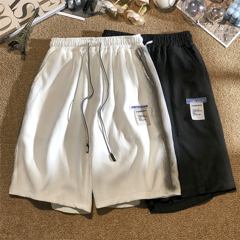 夏季韩版潮流五分裤外穿白色抽绳宽松休闲运动短裤男生K3525-P28,男装休闲裤,星座512-3