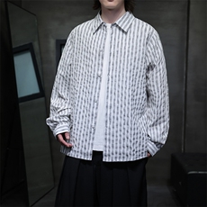 秋季新款风高品质条纹长袖衬衫男士衬衣潮新中式T2452-P68，男装衬衫，电商A227