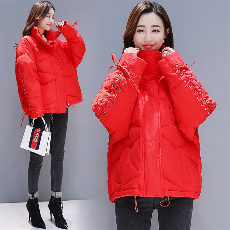 短款系带棉衣/棉服2020年冬季保暖舒适立领图片