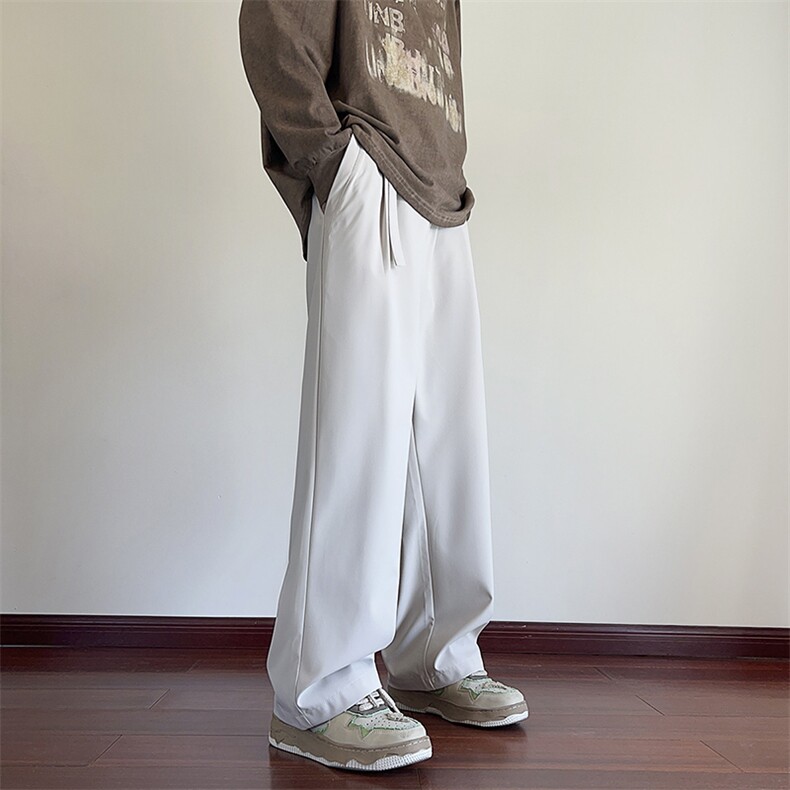 秋季现货宽松纯色直筒垂感休闲裤男DSA157B-K9853-P40,男装休闲裤,电商A157B