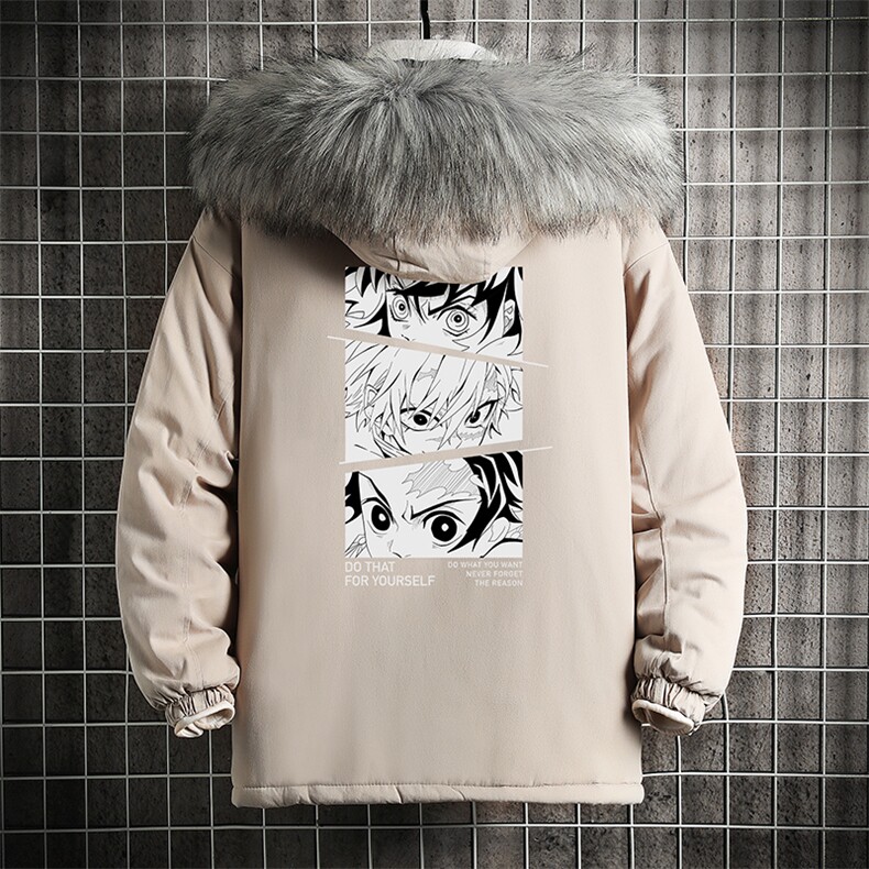 MM48176-P130冬季大毛领棉衣男士大码加厚棉袄男棉服网格,男装棉衣,电商A040A