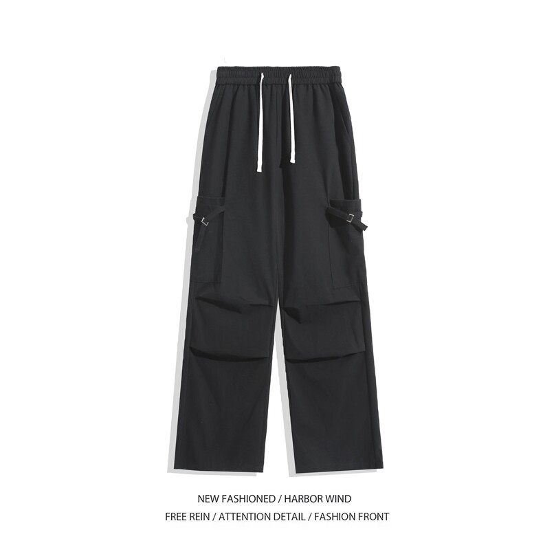 抖音品质秋季新款潮流双褶宽松休闲工装裤B315-K24237-特p40控78,男装工装外套,电商B315