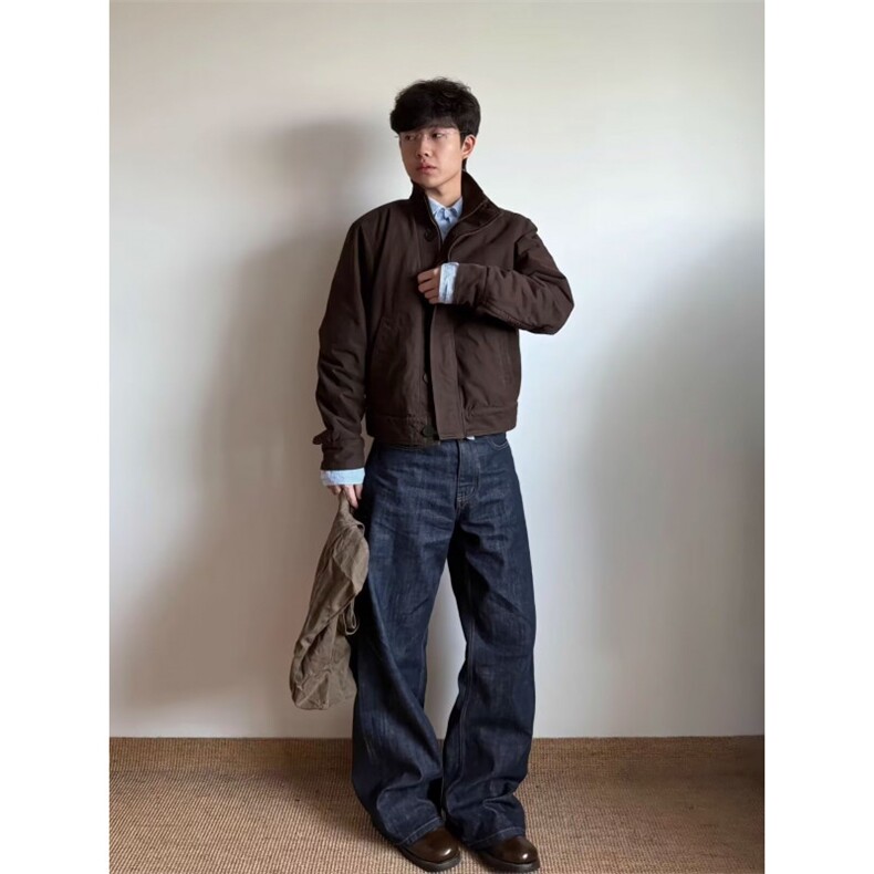 时尚流行简约日系潮流原宿新款慵懒ins仿兔毛座山雕夹克棉服外套,男装夹克,星座506A