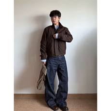 时尚流行简约日系潮流原宿新款慵懒ins仿兔毛座山雕夹克棉服外套，男装夹克，星座506A