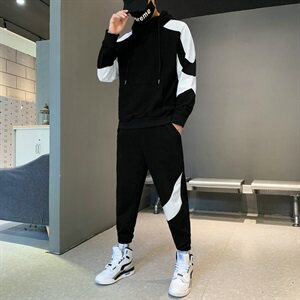 秋季新款卫衣套装男连帽运动青少年套头宽松两件套DS953T图片
