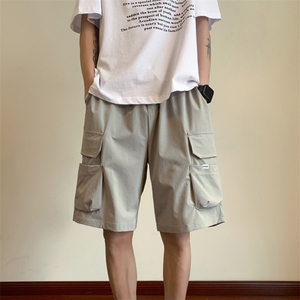 工装短裤男士夏季新款日系复古潮牌休闲裤多口袋宽松直筒五分裤子图片