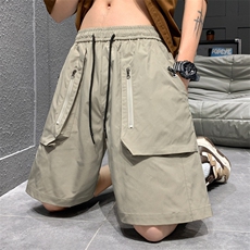 2024新款工装短裤男潮牌ins休闲裤宽松大码中裤五分裤D0603-P46，男装牛仔裤，星座308B-2