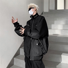 2024新款春秋宽松百搭外套设计感小众立领飞行夹克男W7805-P62，男装夹克，星座512-3