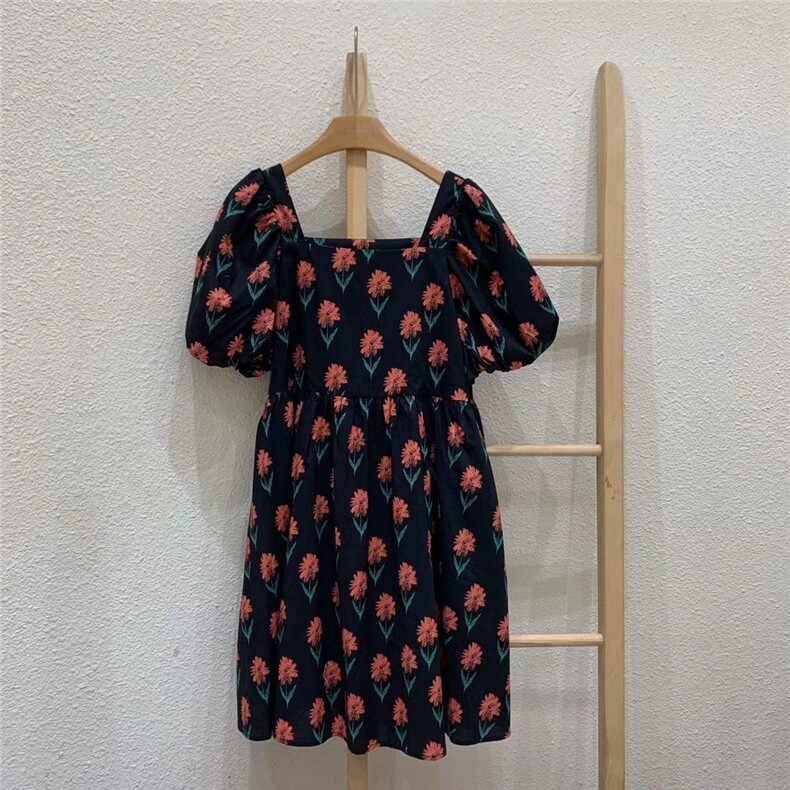 韩系碎花连衣裙，女装连衣裙，DINGOIN 定芹