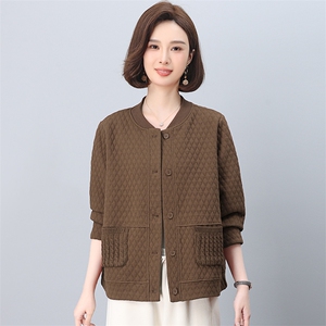 棒球服外套女2026新款春秋短款拉链式开衫小个子中年妈妈春装上衣图片