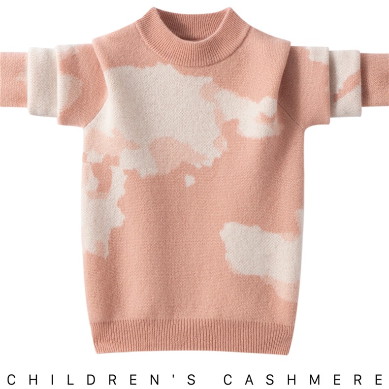 2025新款男女通用儿童套头时尚，童装儿童羊绒衫，圣极绒童装