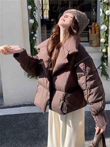 衣秀之家2319款短款大翻领加厚时尚羽绒服冬季保暖外套女图片