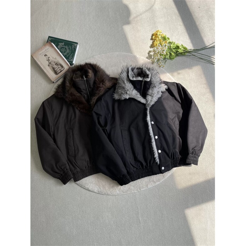 美式双层翻毛领假两件座山雕外套男冬季棉服棉衣JmF111-特p128,男装棉衣,星座910A
