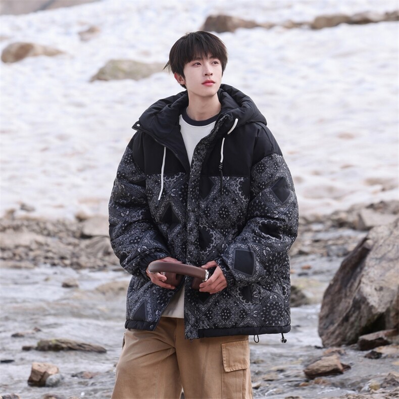 雪景男士冬季保暖防寒90白鸭绒拼接羽绒服外套A406Y7719P225,男装羽绒服,星座309（原A406）
