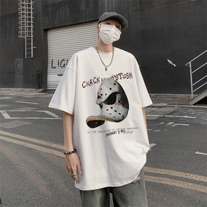 B239-1110-P25 恶搞鸭嘴个性印花 夏季重磅落肩袖 短袖T恤男 美式图片