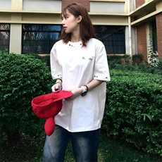 万针全刺绣工艺高品质260克双纱纯棉美式高街短袖T恤特P33，男装T恤，电商A486