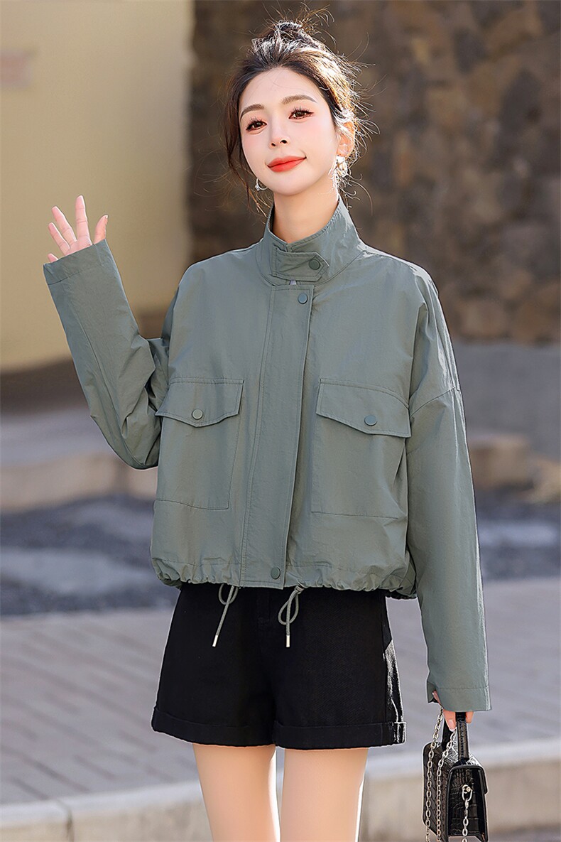 短款外套女春秋2025新款小个子韩版宽松休闲气质工装夹克早春上衣,女装短外套,姿衣坊