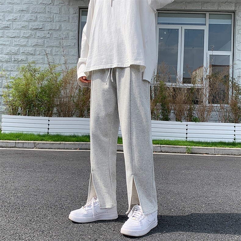 夏季卫裤潮牌ins高街开叉拖地裤男韩版潮流阔腿休闲裤  K1247-P28图片
