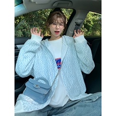 新款针织秋装韩版oversize男女同款连帽开衫卫衣外套HY629P75，女装短外套，电商A102B