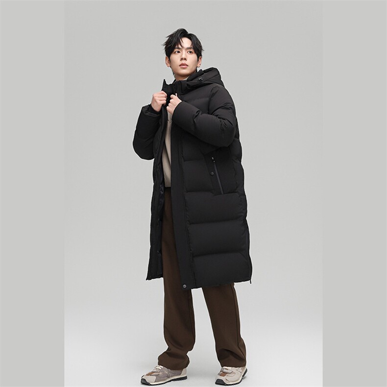 90%白鸭绒羽绒服长款过膝连帽压胶加厚保暖外套H810-P260368,男装羽绒服,星座1210A