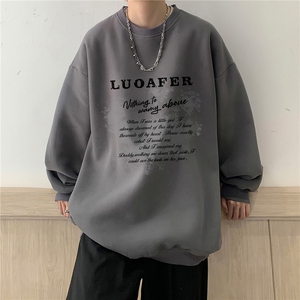 1506A/GA60680/P35美式复古字母印花卫衣学生秋冬圆领宽松2图片