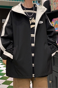 JK9012/P70春装新款两面服中性风夹克男防水冲锋衣宽松外套两面穿图片