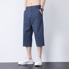 627-P39主推M-5XL大码宽松山本裤冰丝裤男薄七分裤褶皱慵懒凉短裤，男装休闲裤，星座224-1