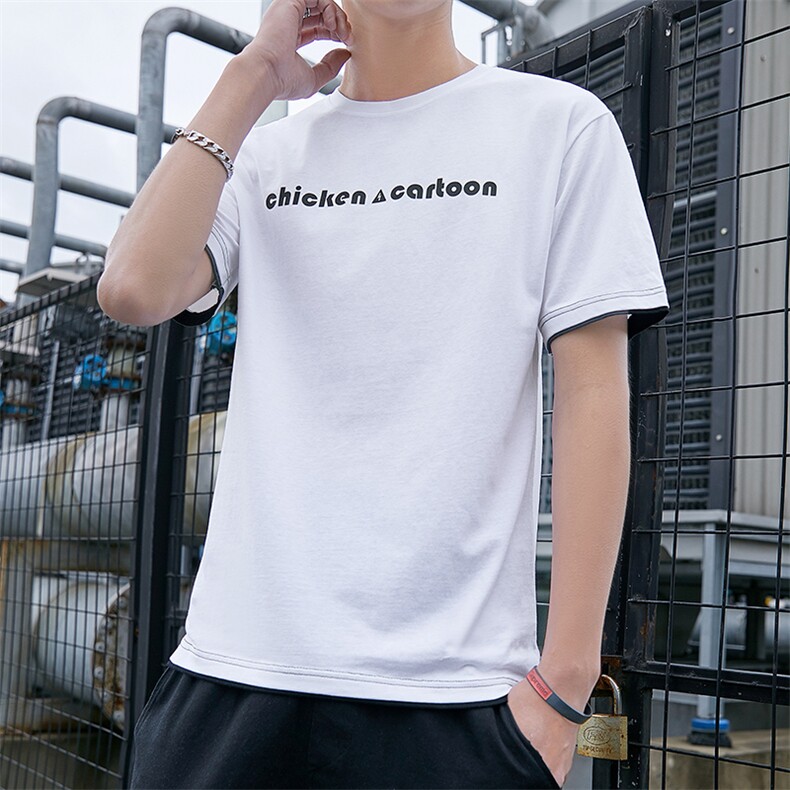 夏季新款男韩版短袖T恤潮流上衣服潮牌半截袖打底衫体恤T602,男装T恤,星座509