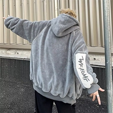毛毛棉服外套男韩版潮流高街帅连帽保暖2025冬季ins棉衣MF224-P62，男装棉衣，星座412