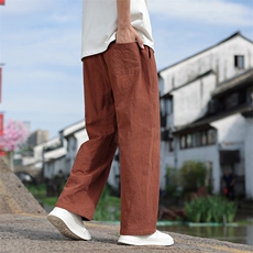 时尚亚麻透气休闲裤男风2025夏季新款休闲百搭直筒裤2412-P55，男装休闲裤，电商A008