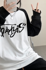 DT5307-TP30控价48冬季新款德绒男女打底衫印花圆领卫衣，男装卫衣，电商A102-1