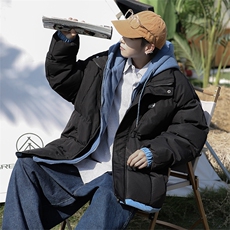 冬季假两件棉服棉袄2023新款加厚学生面包棉衣情侣外套W6207-P90，男装棉衣，星座512-2