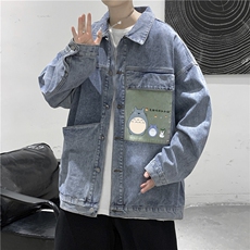 jk672-p75-限价98现货破洞港风大码肥仔牛仔外套ins宽松夹克，男装工装外套，星座116