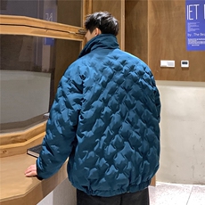 1定制面料棉衣大码M-5XL港风情侣半高领棉服外套男8707P125控168，男装棉衣，星座226-2