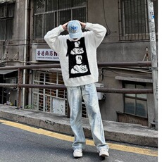 2026新款毛衣男美式高街男女潮牌痞帅人像针织上衣外套秋，男装针织衫/毛衣，星座218-1（原230）